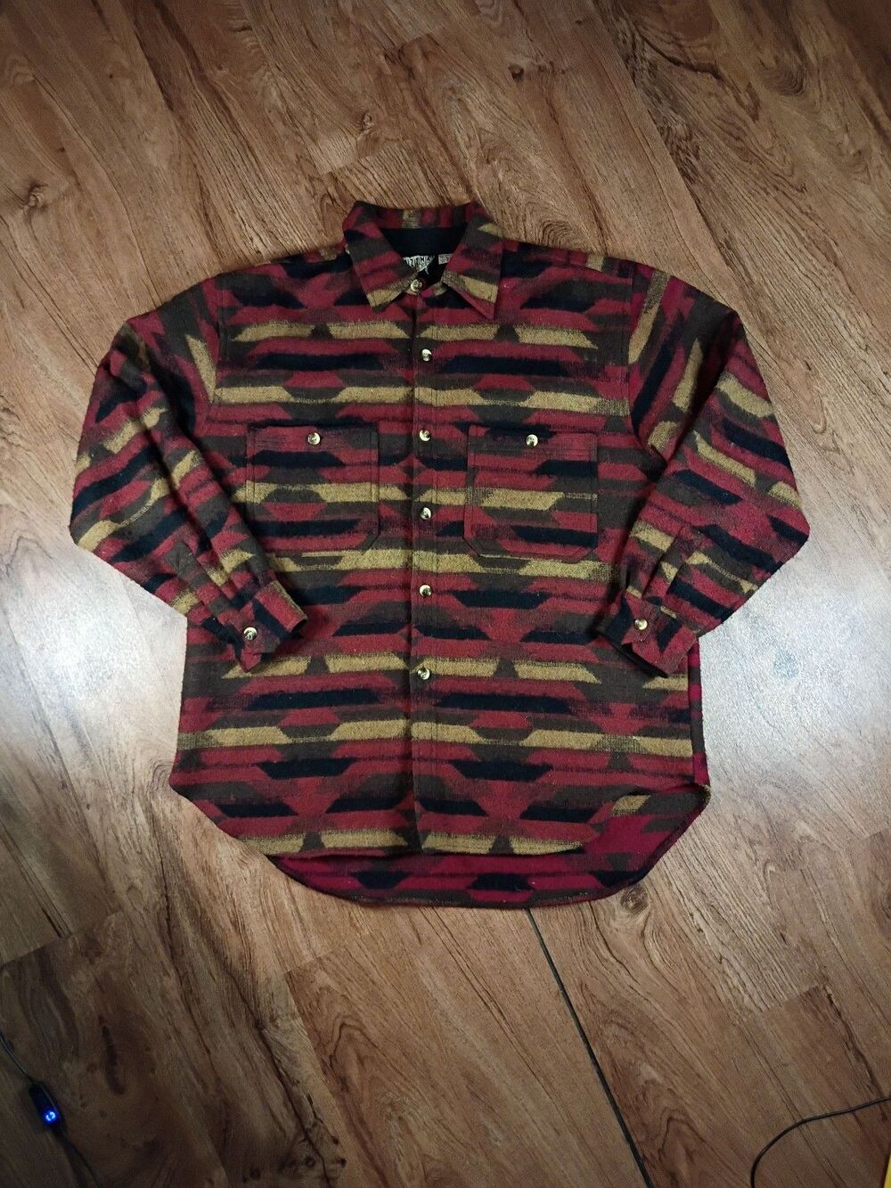 Jazzman Vintage Wool Shacket Mens L Red Southwest